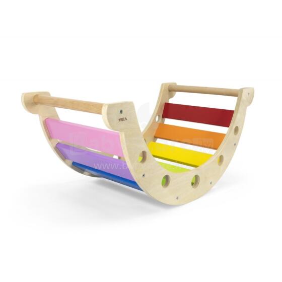 VIGA Wooden Rocker Bridge 2in1 Montessori Swing Rainbow