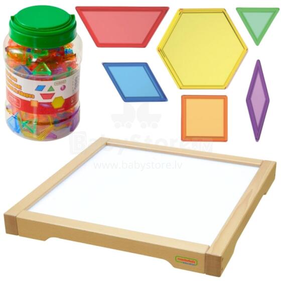 MASTERKIDZ LED sensoru kastes panelis + Montessori mozaīkas bloki 140 gab.