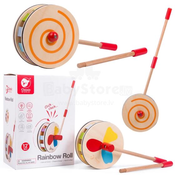 CLASSIC WORLD Colorful Rainbow Wooden Pusher