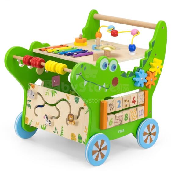 VIGA Wooden Educational Crocodile Pusher 12in1