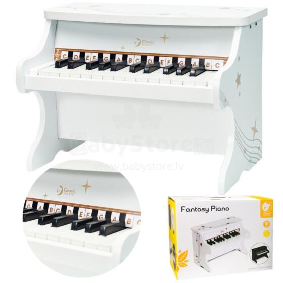 CLASSIC WORLD Wooden Piano for Children + Learning Book