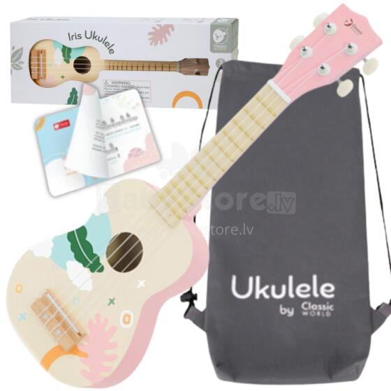 CLASSIC WORLD koka ukulele ģitāra bērniem rozā krāsā