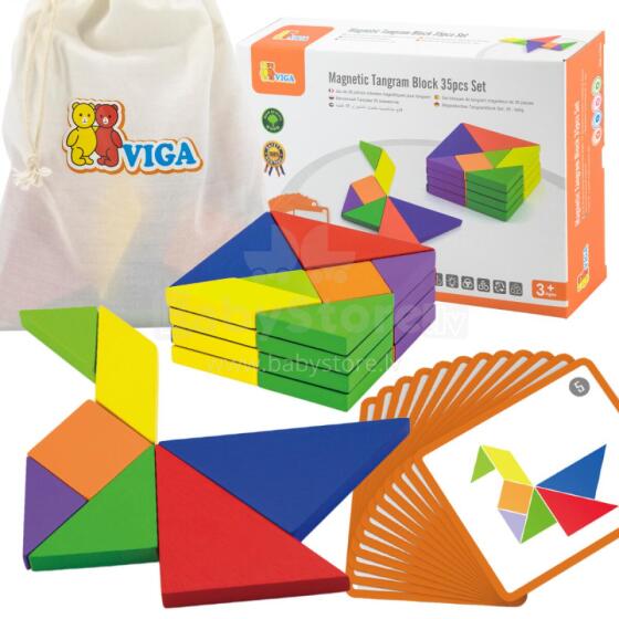 VIGA Tangram Wooden Logic Game Puzzle FSC Certificate
