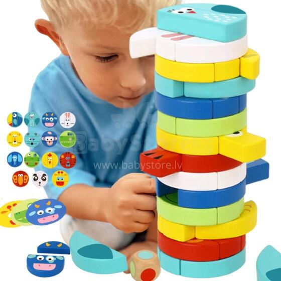 TOOKY TOY Skill Game Blocks Animals FSC Certificate