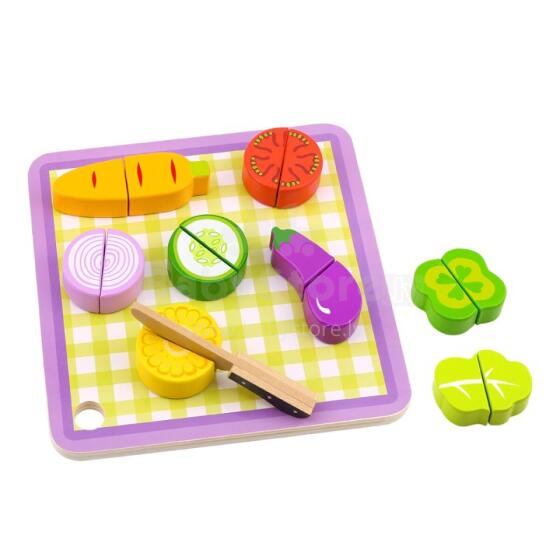 TOOKY TOY Wooden Vegetables Chopping Board 20 pcs.
