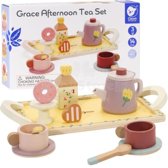 CLASSIC WORLD Wooden Tea and Dessert Set 14 pcs.