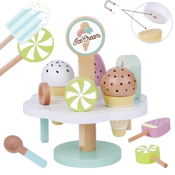 TOOKY TOY koka magnētiskais saldējums uz statīva