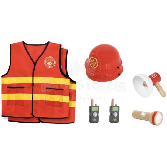 VIGA Firefighter Set Costume Helmet Walkie-talkies 2pcs Accessories Megaphone Flashlight