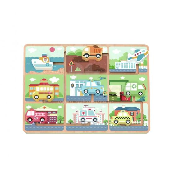 TOOKY TOY Wooden Maze Vehicles Puzzle