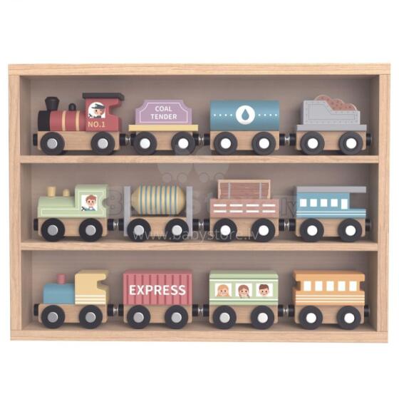 TOOKY TOY Wooden Vehicles Magnet Wagons