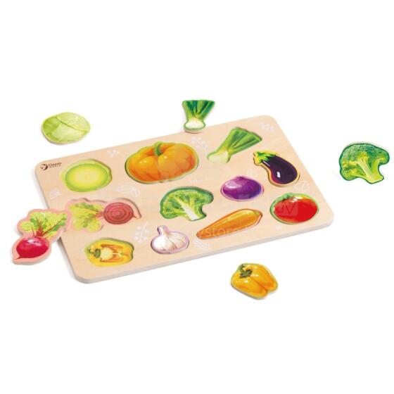 CLASSIC WORLD Wooden Montessori Puzzle Vegetables