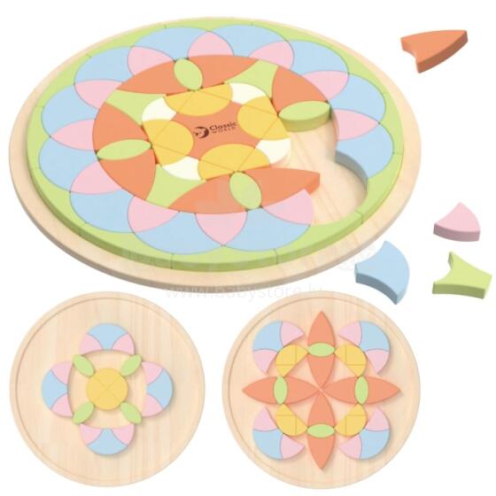 CLASSIC WORLD Pastel Mandala Montessori Puzzle Mosaic Flowers