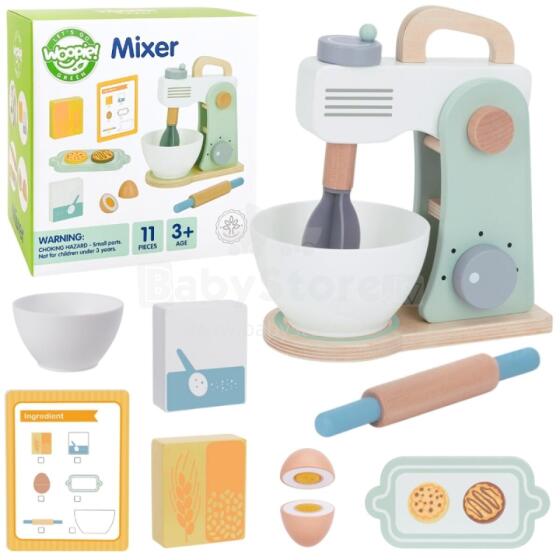 WOOPIE GREEN Wooden Kitchen Mixer Blender with Accessories 11 pcs.