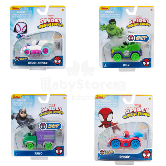 SPIDEY AND HIS AMAZING FRIENDS Die-cast automašīna, 7,5 cm