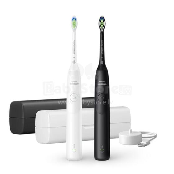 PHILIPS 5300 Sonic elektriskās zobu birstes, 2 gab., balta un melna