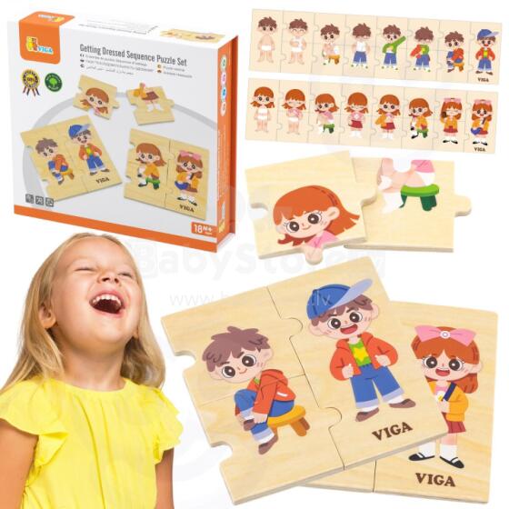 VIGA Wooden Educational Puzzle for Children 3pcs