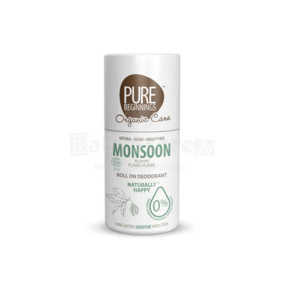 Pure Beginnings Monsoon Art.251262 dabīgais ilang-ilang aromāta dezodorants rullītis, 75 ml