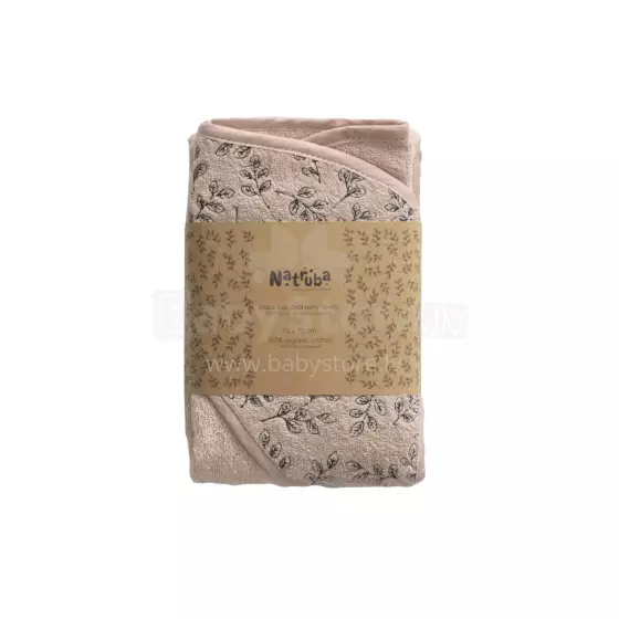 Natruba Cotton Soft Art.251326 Powder Детское полотенце  с капюшоном из  хлопка 70x70см