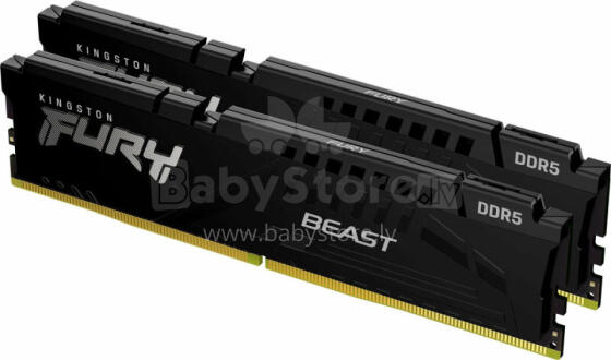 Память Kingston Fury Beast, DDR5, 64 ГБ, 6000 МГц, CL36 (KF560C36BBEK2-64)