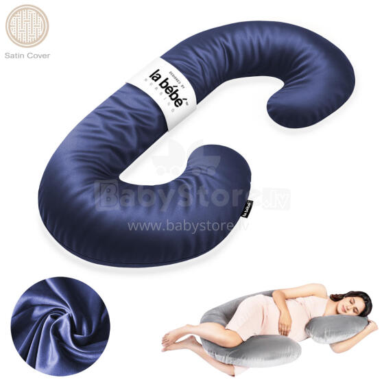 La Bebe™ Maternity Satin Pillow Sì - Duo Art.676555 Satīna audums. Daudzfunkcionāls spilvens/pakavs grūtniecēm, ar memory foam
