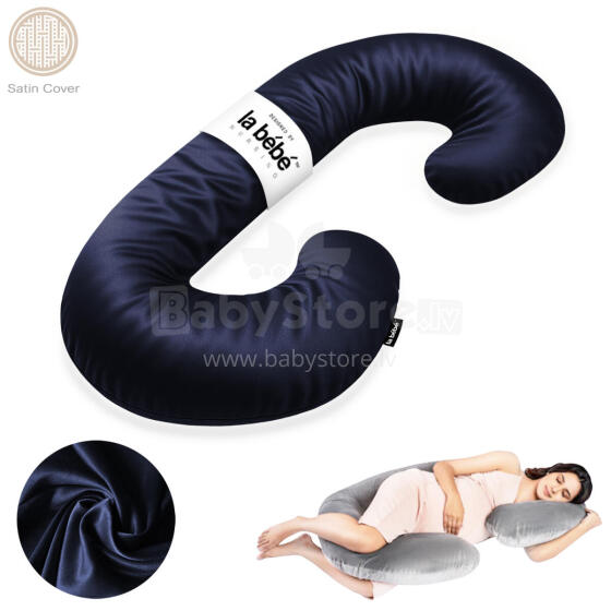La Bebe™ Maternity Satin Pillow Sì - Duo Art.674555 Satīna audums. Daudzfunkcionāls spilvens/pakavs grūtniecēm, ar memory foam