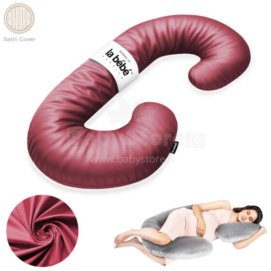 La Bebe™ Maternity Satin Pillow Sì - Duo Art.684575 Satīna audums. Daudzfunkcionāls spilvens/pakavs grūtniecēm, ar memory foam