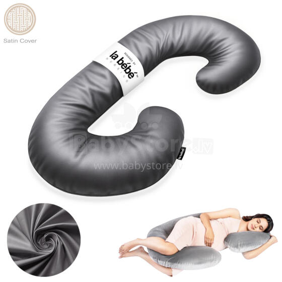 La Bebe™ Maternity Satin Pillow Sì - Duo Art.608575 Satīna audums. Daudzfunkcionāls spilvens/pakavs grūtniecēm, ar memory foam