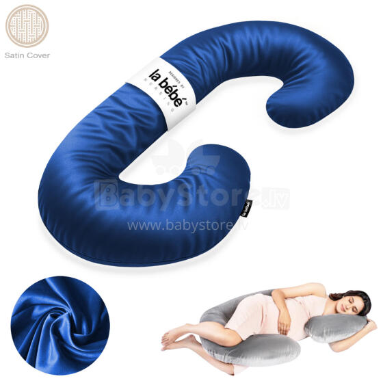 La Bebe™ Maternity Satin Pillow Sì - Duo Art.600575 Satīna audums. Daudzfunkcionāls spilvens/pakavs grūtniecēm, ar memory foam