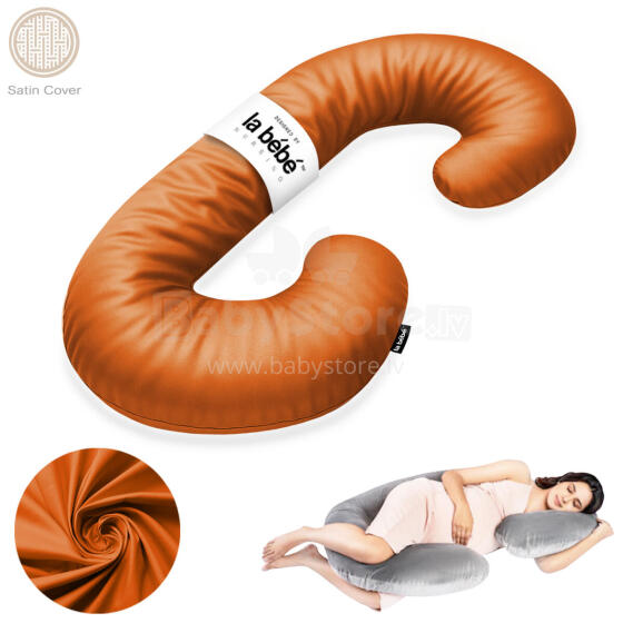 La Bebe™ Maternity Satin Pillow Sì - Duo Art.601576 Satīna audums. Daudzfunkcionāls spilvens/pakavs grūtniecēm, ar memory foam