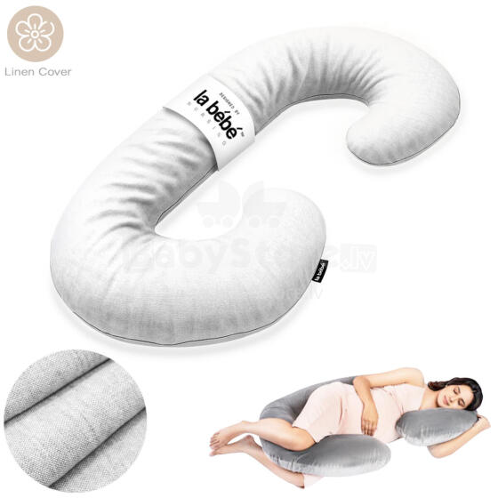 La Bebe™ Maternity Pillow Sì - Duo Art.246542 Linen fabric. Multifunctional maternity pillow with memory foam filling