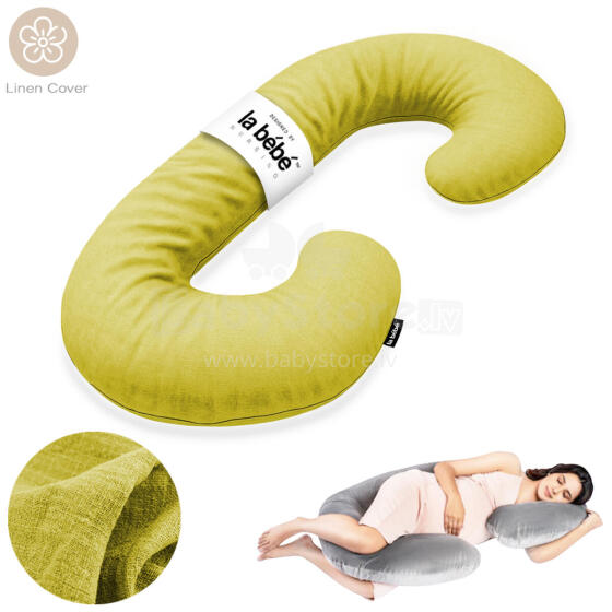 La Bebe™ Maternity Pillow Sì - Duo Art.246543 Linen fabric. Multifunctional maternity pillow with memory foam filling