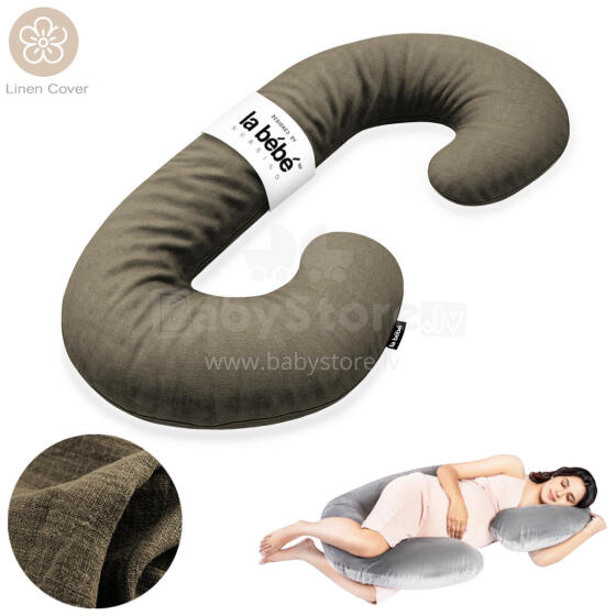 La Bebe™ Maternity Pillow Sì - Duo Art.246510 Linen fabric. Multifunctional maternity pillow with memory foam filling