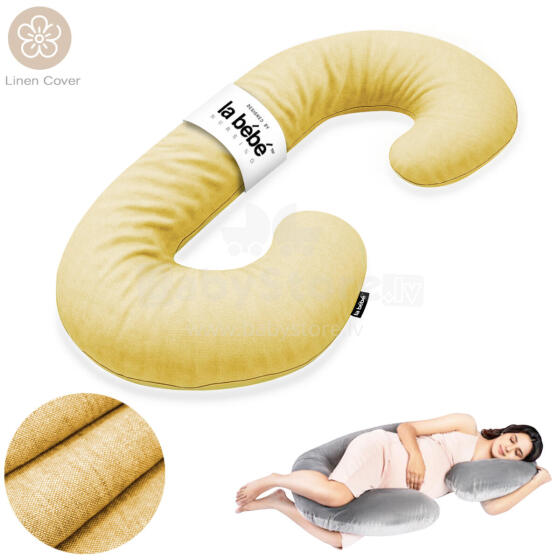 La Bebe™ Maternity Pillow Sì - Duo Art.246511 Linen fabric. Multifunctional maternity pillow with memory foam filling