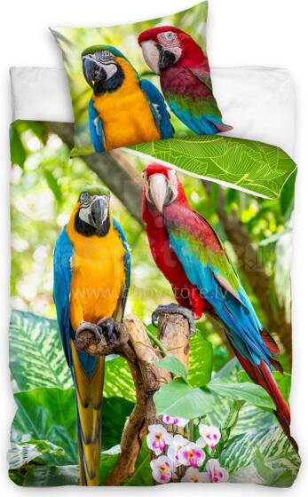 Carbotex Bedding Parrot Art.NL211117-13 Хлопковое постельное белье  140x200/60x70см