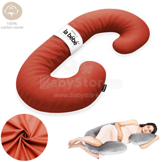 La Bebe™ Maternity Pillow Sì -Duo Art.227027 Kokvilna audums. Daudzfunkcionāls spilvens/pakavs grūtniecēm, ar memory foam