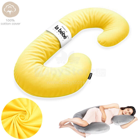 La Bebe™ Maternity Pillow Sì -Duo Art.227034 Kokvilna audums. Daudzfunkcionāls spilvens/pakavs grūtniecēm, ar memory foam