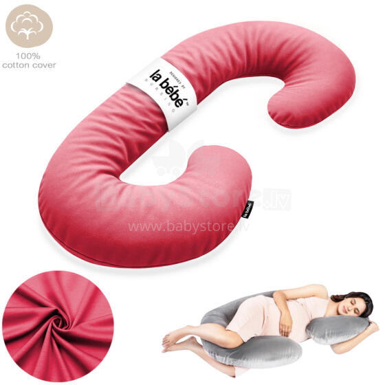 La Bebe™ Maternity Pillow Sì -Duo Art.227035 Kokvilna audums. Daudzfunkcionāls spilvens/pakavs grūtniecēm, ar memory foam