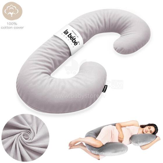 La Bebe™ Maternity Pillow Sì -Duo Art.227040 Kokvilna audums. Daudzfunkcionāls spilvens/pakavs grūtniecēm, ar memory foam