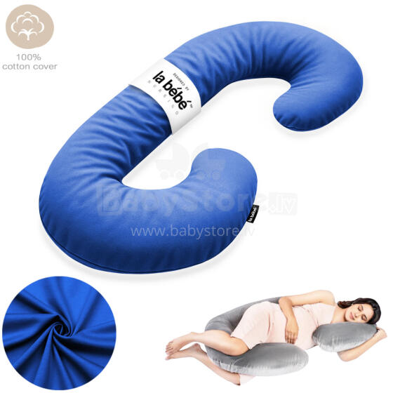 La Bebe™ Maternity Pillow Sì -Duo Art.227041 Kokvilna audums. Daudzfunkcionāls spilvens/pakavs grūtniecēm, ar memory foam