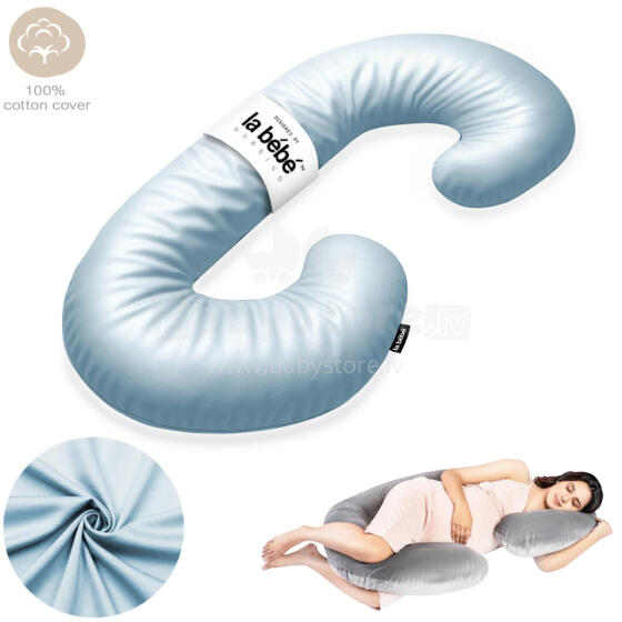 La Bebe™ Maternity Pillow Sì -Duo Art.227044 Kokvilna audums. Daudzfunkcionāls spilvens/pakavs grūtniecēm, ar memory foam