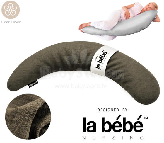La Bebe™ Maternity Pillow Sì - Duo Art.200943 Linen fabric. Multifunctional maternity pillow for pregnancy and breastfeeding
