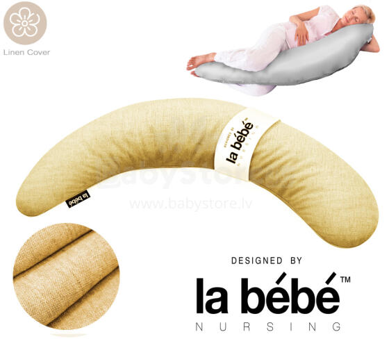 La Bebe™ Maternity Pillow Sì - Duo Art.201043 Linen fabric. Multifunctional maternity pillow for pregnancy and breastfeeding