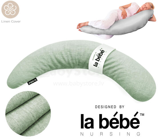 La Bebe™ Maternity Pillow Sì - Duo Art.189149 Linen fabric. Multifunctional maternity pillow for pregnancy and breastfeeding