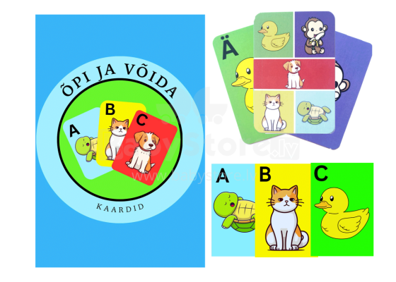 Õpi ja Võida Eesti Art.251796 Kids Learning ABC Cards Fun Way to Master the Alphabet (Estonian)