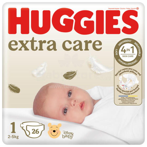 Huggies Extra Care 1 Art.BL041564876 diapers 2-5kg 26gb