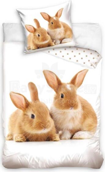 Carbotex Bedding Rabbit 135x200/80x80cm Art.NL211141-4  Хлопковое постельное белье