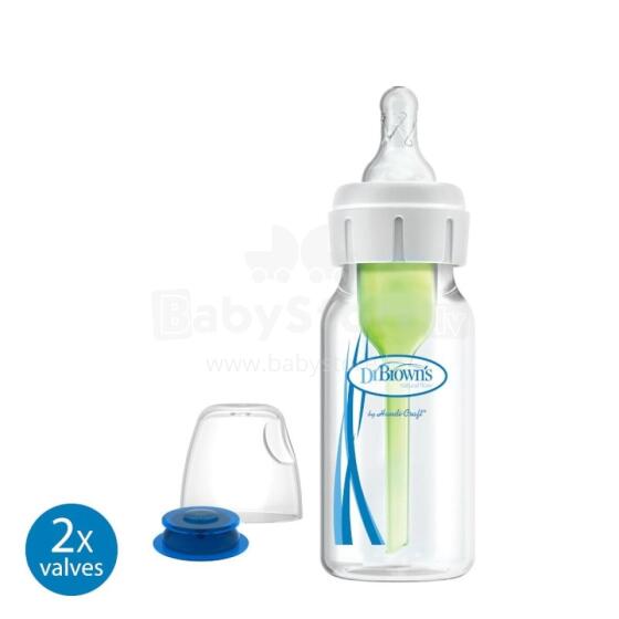 DR.BROWN'S bottle with a narrow neck and a valve designed for a special purpose, 120 ml
