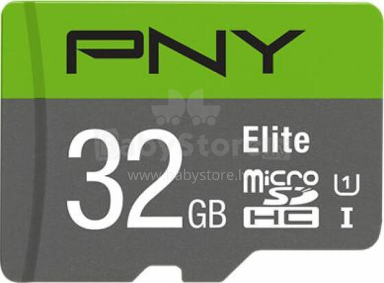 PNY Elite microSDHC 32GB + adapteris SD