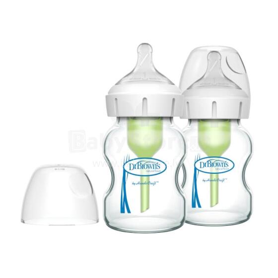 DR.BROWN'S glass bottles OPTIONS+ with wide neck, 150 ml, 2 pcs.