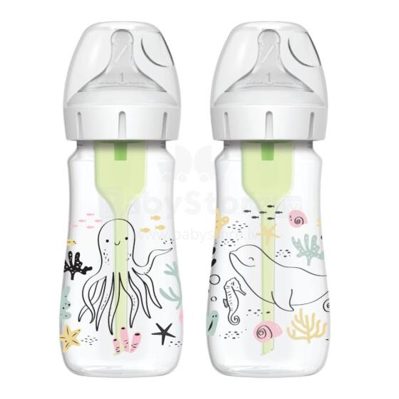DR.BROWN'S Options+ Wide Neck Bottle, 270 ml, OCEAN, 2 pcs.